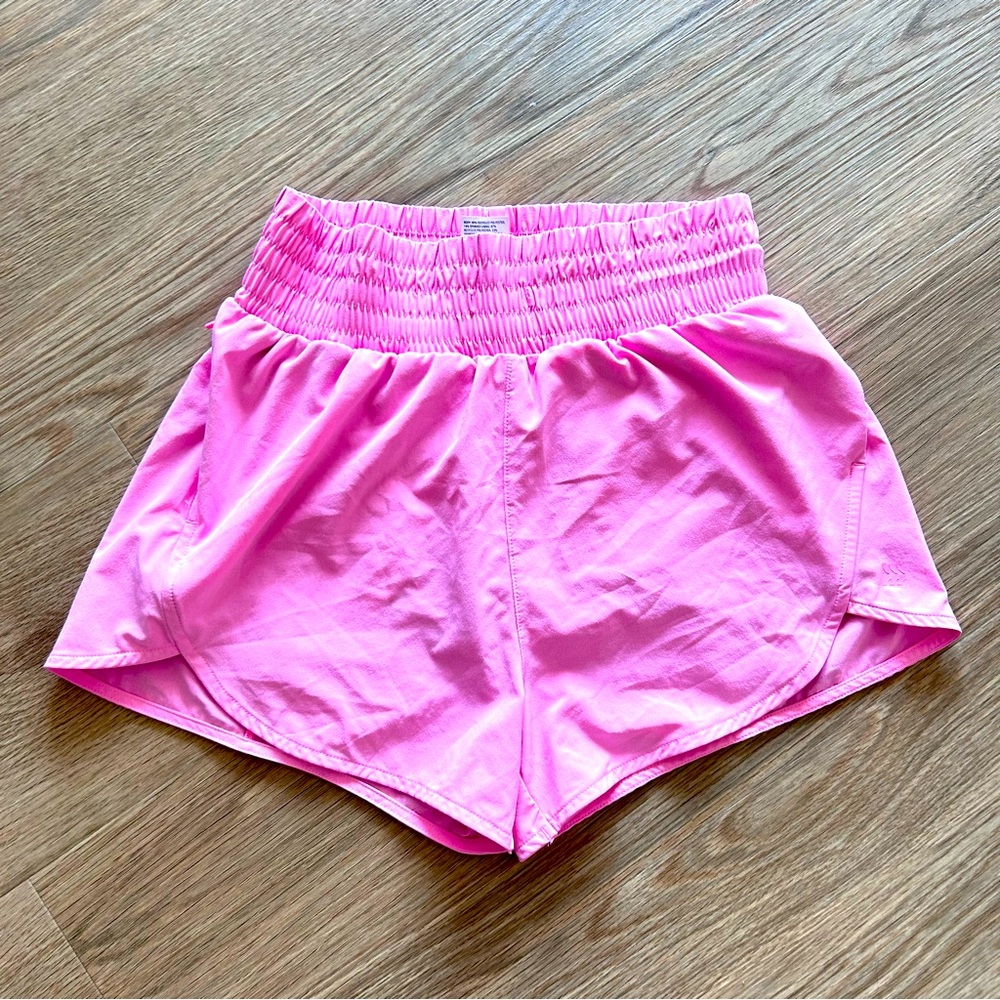NWOT All In Motion XS Pink Athletic Logo Shorts Gym Track Biking Workout Pockets